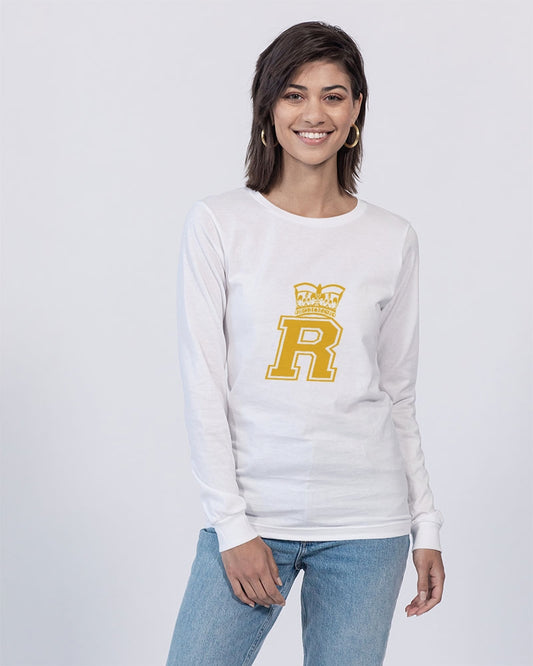 Royalenova Varsity R Style Unisex Jersey Long Sleeve Tee | Bella + Canvas