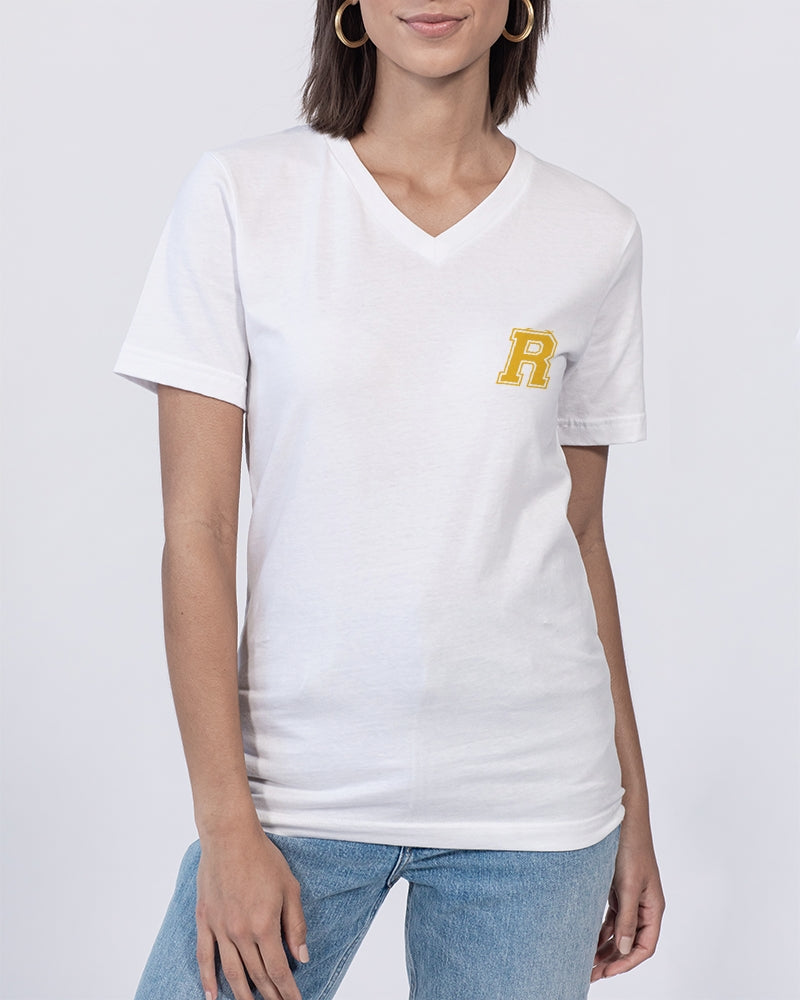 Royalenova Varsity R Style Unisex Jersey V-Neck Tee | B&C